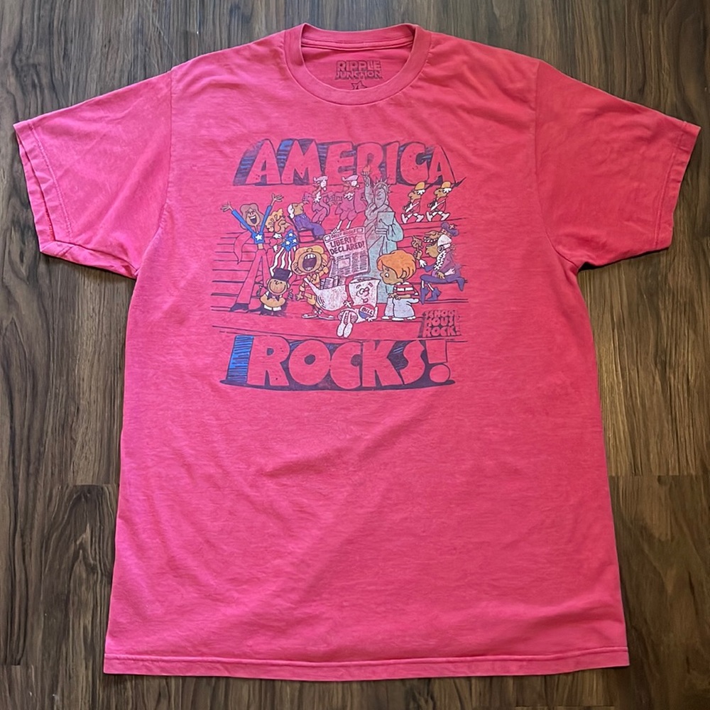 Schoolhouse Rock! • Ripple Junction • AMERICA ROCKS! • Tee • Tshirt • Large •